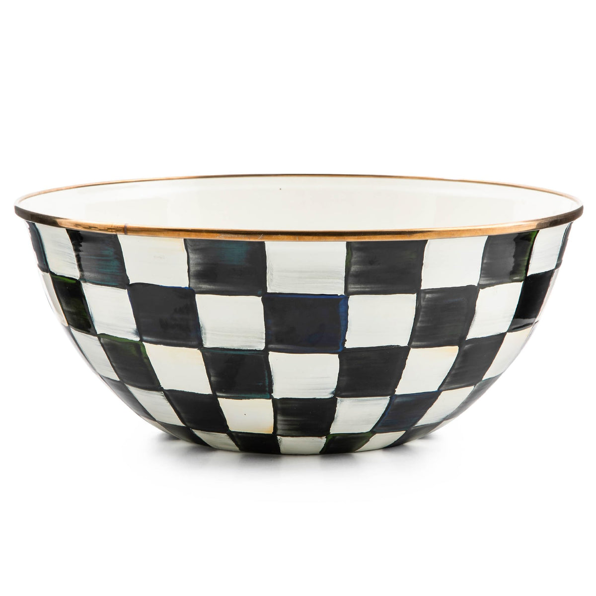 MACKENZIE-CHILDS Everyday Bowl, Extra Small, Black-and-White Courtly Check