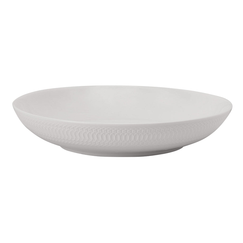 Mikasa Levi 40 Piece Bone China Dinnerware Set, Embossed Plates Bowls, Chip-Resistant, Lightweight, Elegant and Durable, Service for 8, White