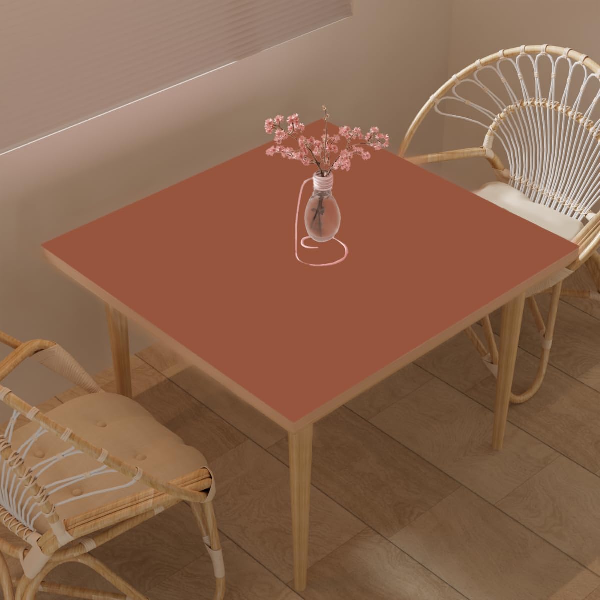 Zinkooat Faux Leather Table Cover,1.8mm Thick,54x54 Inch Table Protector,Table Protector For Dining Room Table,Dining Table Cover,Table Cover Protector,Protector Para Mesa De Comedor(Brown+Gray,54x54)