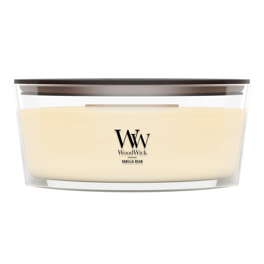 WoodWick Tonka & Almond Milk Scented Candle, Crackling Wick, 9.7oz