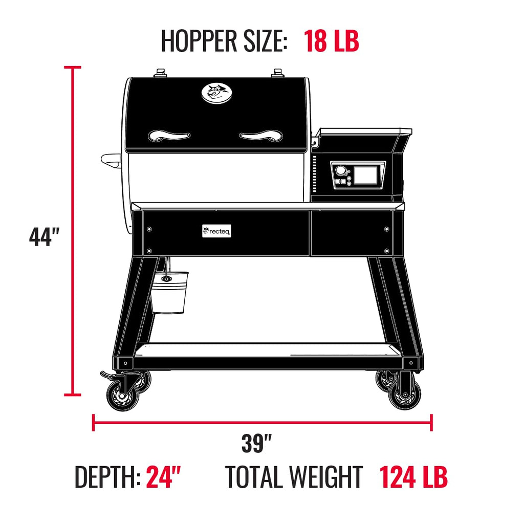 recteq Patio Legend 600 Pellet Smoker, Pellet Grill with Wifi & App Connectivity, Outdoor Smokers Grills, Wood Pellet Grills, Temp Range 180° to 700+°, Smoker Grill + Grilling Basics Bundle