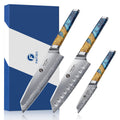 FINTISO 3PCS Japanese Knife Set, S35VN Powder Steel Core Chef Knives