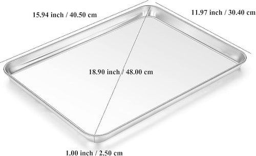 16inch Baking Sheet, Stainless Steel Cookie Sheet for Baking, Oven Tray Pan