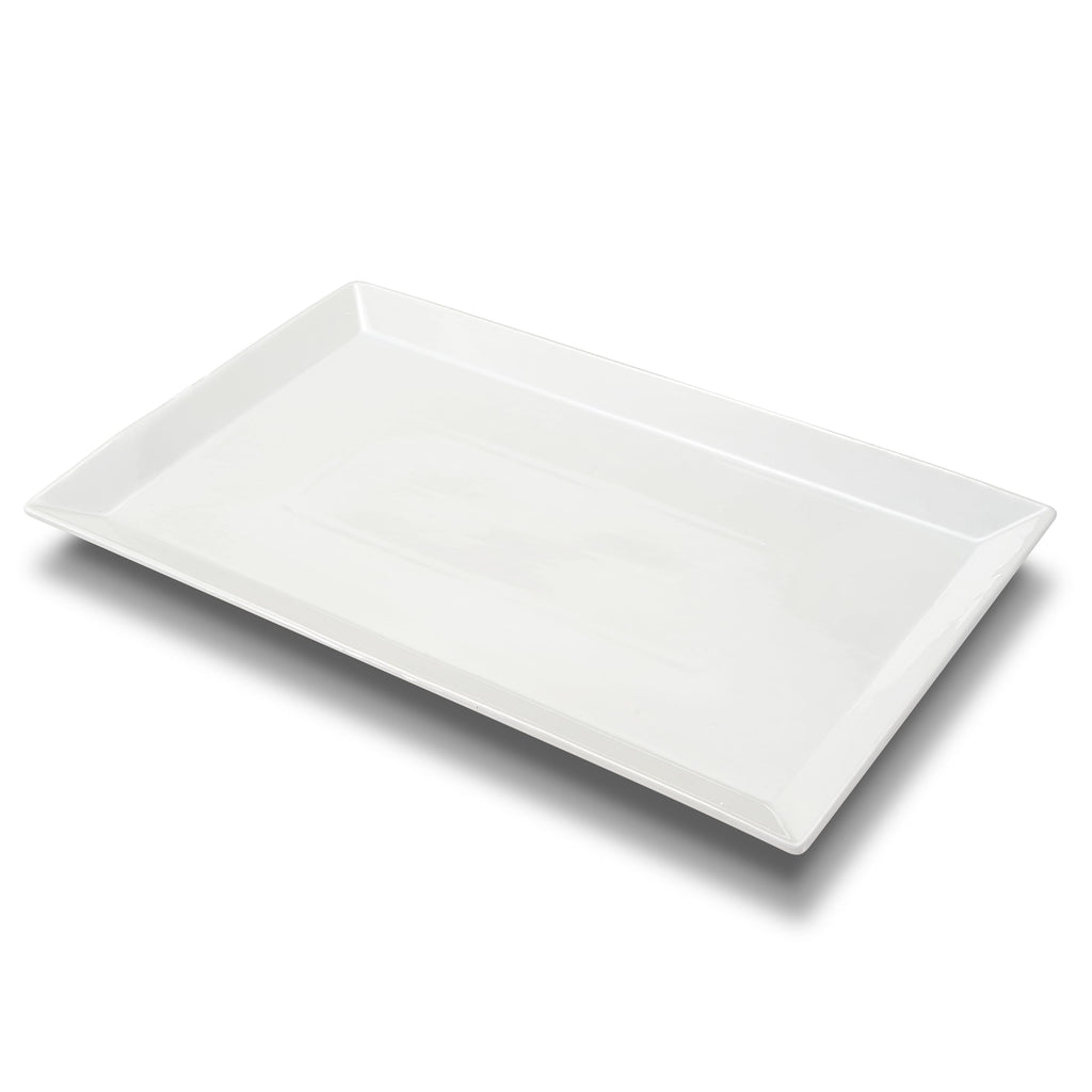 MIECOO Large Serving Platter, 18.5" x 11.5" White Porcelain Serving Tray