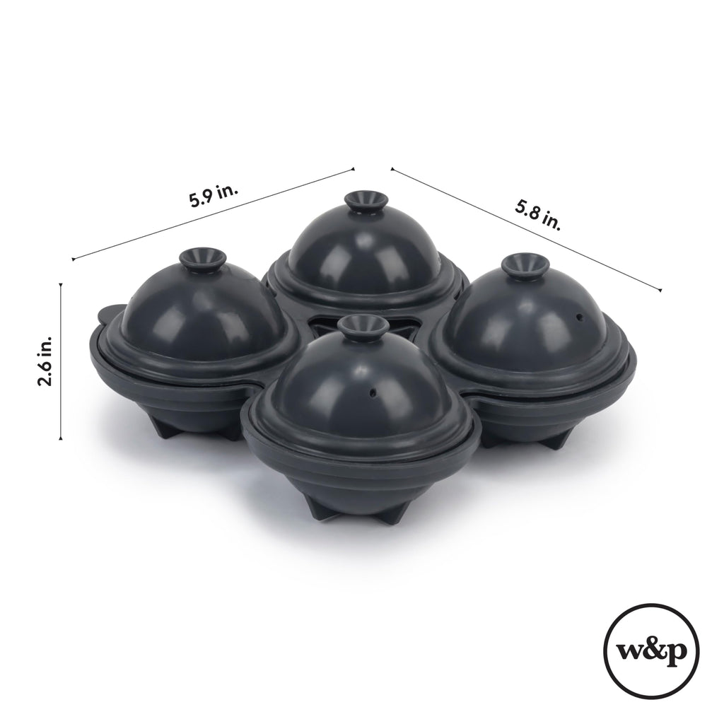W&P Design Petal Ice Tray, Perfect Etched Spheres, Slow Melting for Whiskey and Cocktails, Food Grade Premium Silicone, Dishwasher Safe, BPA Free