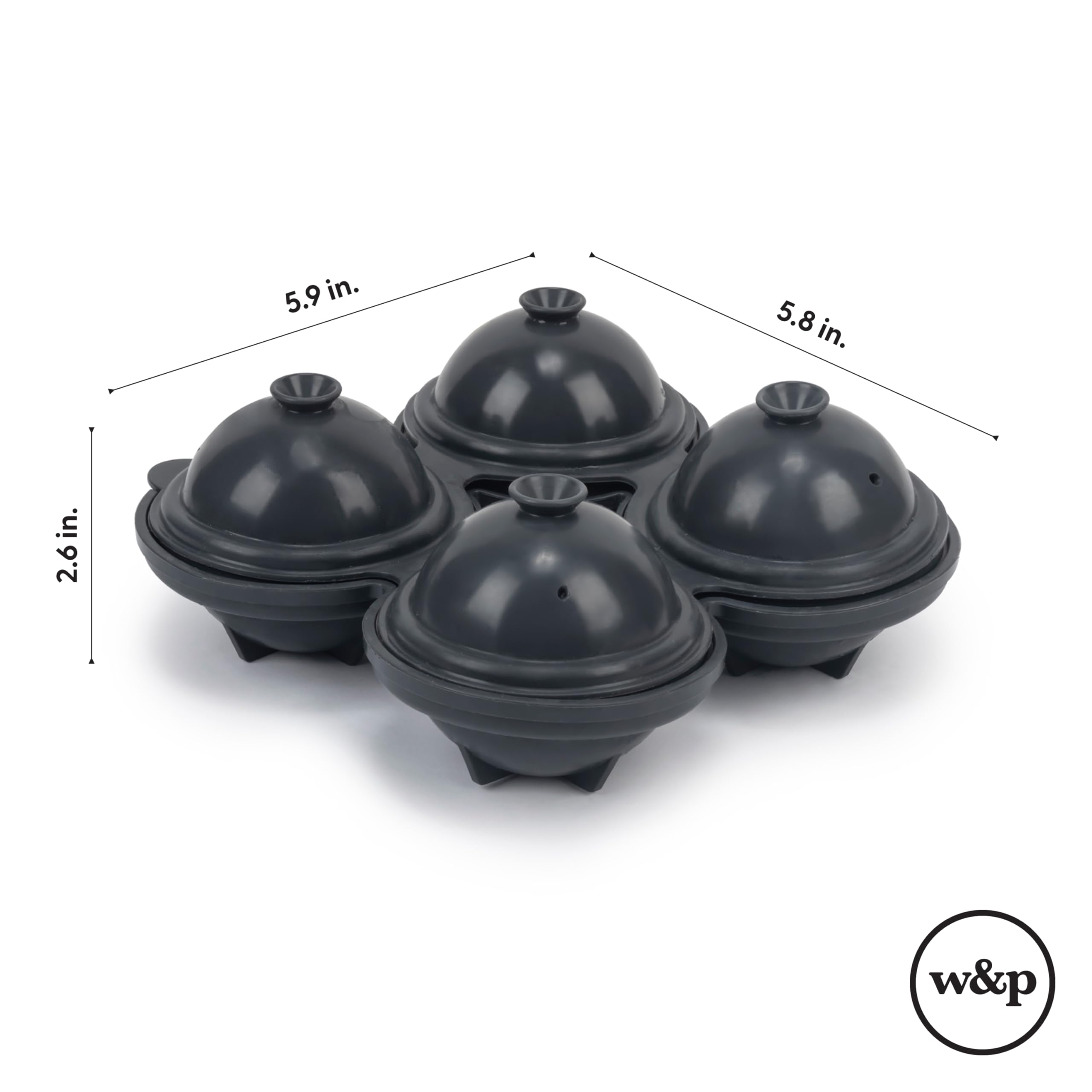 W&P Design Petal Ice Tray, Perfect Etched Spheres, Slow Melting for Whiskey and Cocktails, Food Grade Premium Silicone, Dishwasher Safe, BPA Free
