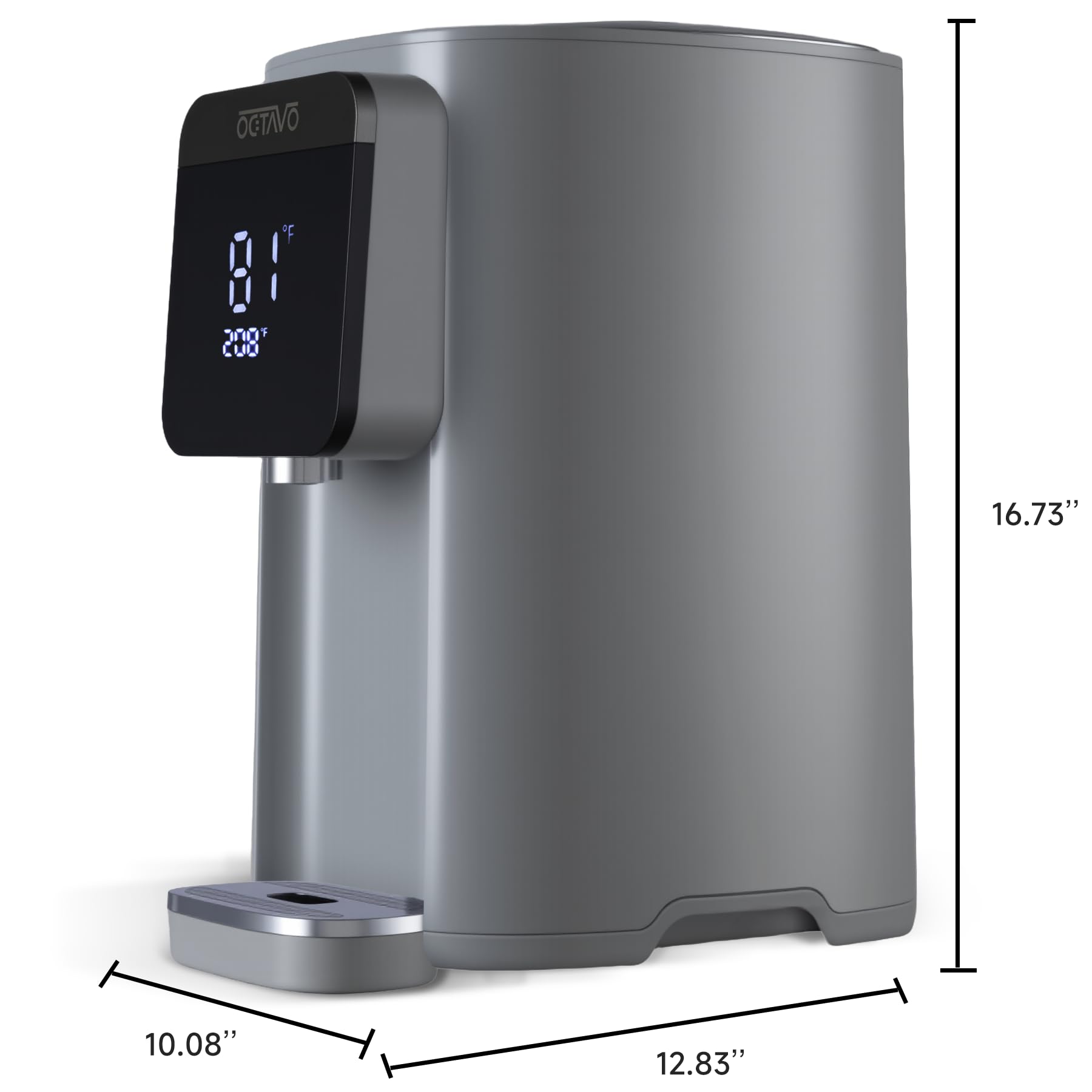 OCTAVO Water Boiler & Warmer 5 Liter, 304 Stainless Steel Water Tank, 700 Watt 6 Adjustable Water Temperature, LCD Touch Control Screen, Child Lock with Water Shortage Indicator