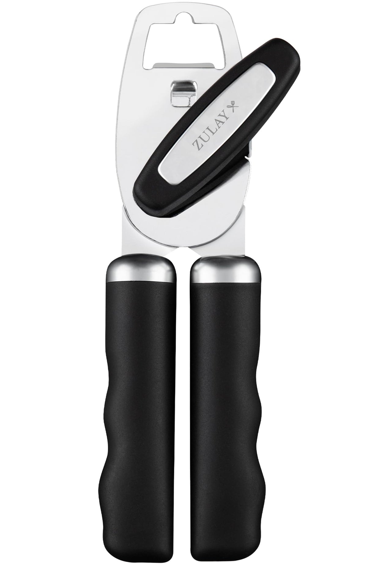 Zulay Kitchen Manual Can Opener Heavy Duty Patented Stainless Steel, Orange