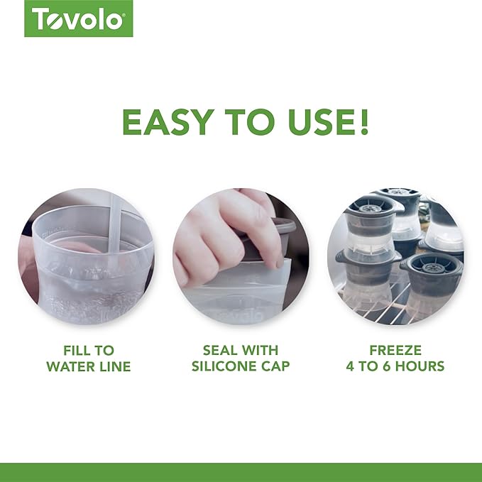 Tovolo Christmas Ornament Ice Molds, Odor and BPA Free - Dishwasher Safe, Set of 2, Dot & Stripes