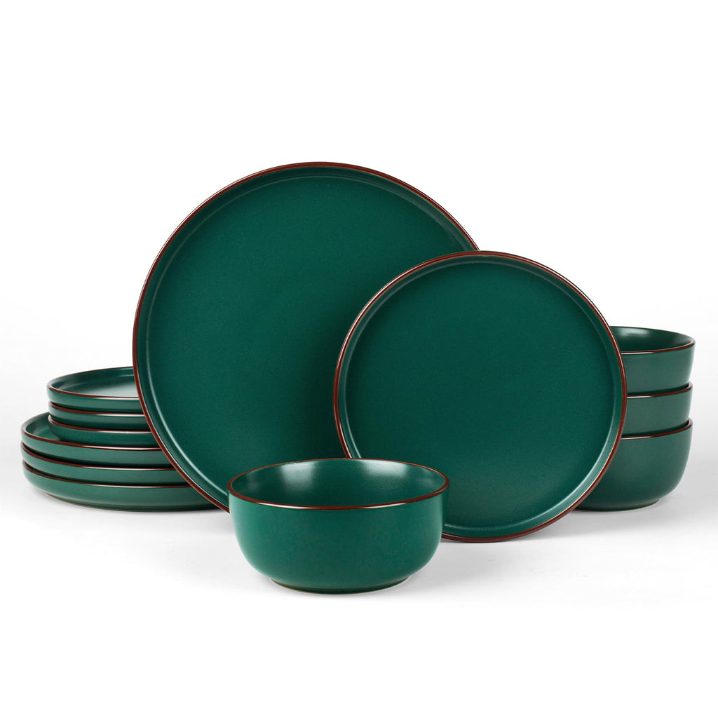 Famiware Mercury 12-Piece Stoneware Dinnerware Set, Multi-color
