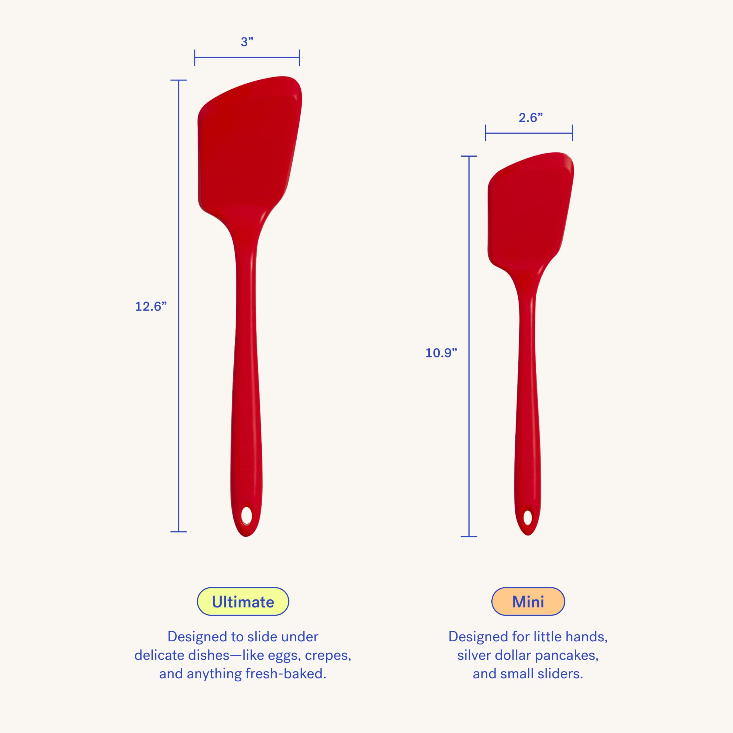 GIR: Get It Right Silicone Kitchen Spatula Turner - Non-Toxic Cooking Utensils for Nonstick Cookware, Cooking and Baking, Ultimate Flip - 13IN - Studio White