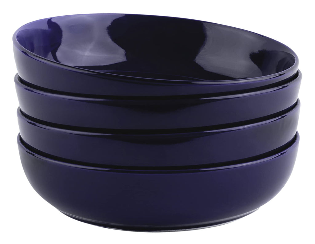 KooK Pasta Bowls, For Soups & Salads, Set of 4, 40 oz, Red