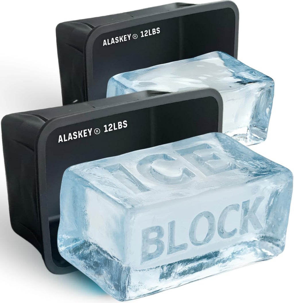 Alaskey® Giant Ice Block Mold 12 lbs (Single) | Create Perfect Reusable Ice Bricks | Professional Silicone Mold for Crafting Extra Large Ice Cubes, Ideal for Ice Baths, Coolers, Bartender Accessories