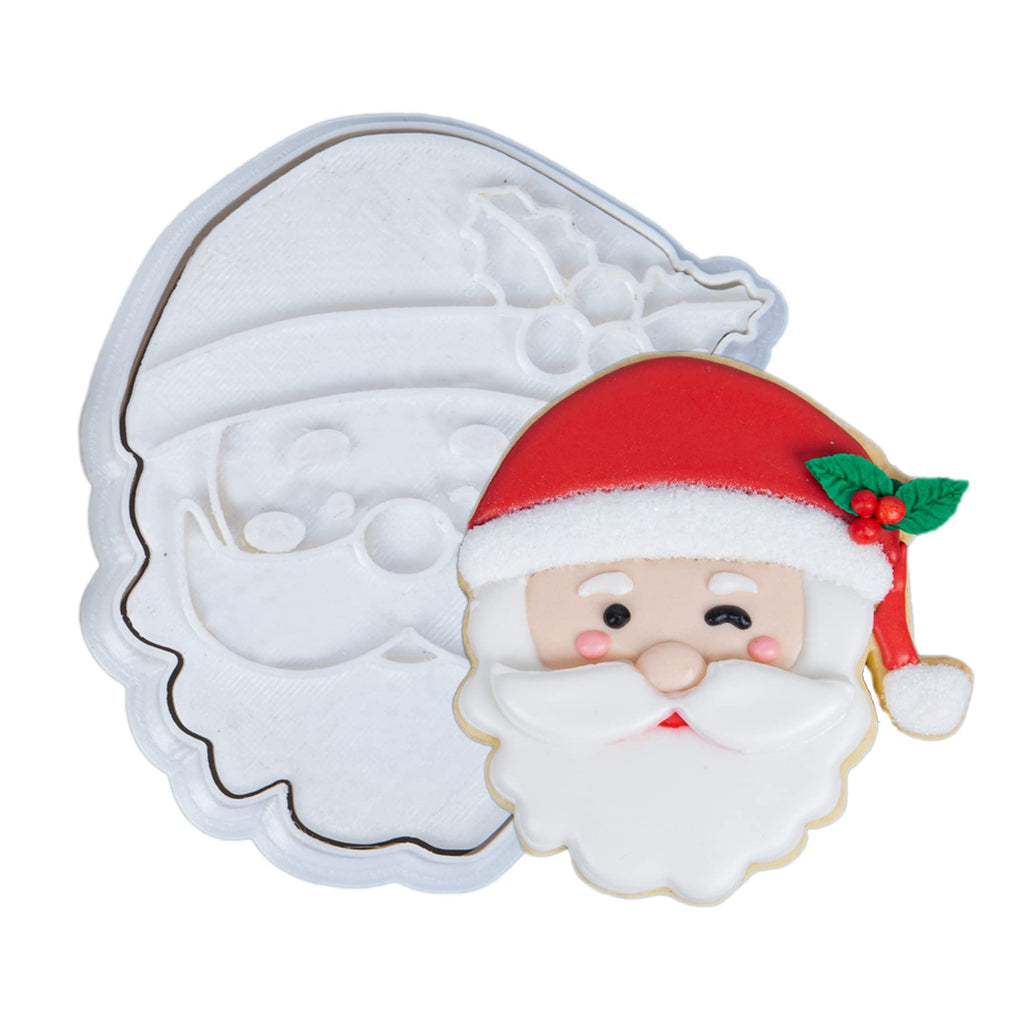 Flycalf Christmas Cookie Cutters Nutcracker Shapes with 3D Stamper Fall Holiday PLA Baking Accessories Cutter Molds Gifts for Kids Decorative Party 3.5" Kitchen Cake Supplies