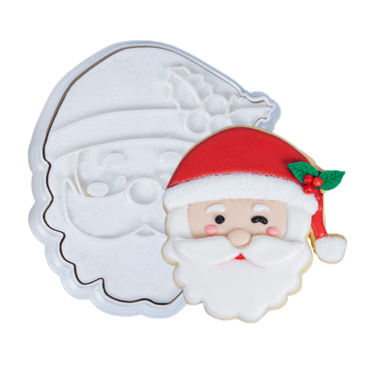 Flycalf Christmas Cookie Cutters Nutcracker Shapes with 3D Stamper Fall Holiday PLA Baking Accessories Cutter Molds Gifts for Kids Decorative Party 3.5" Kitchen Cake Supplies
