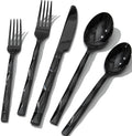 40 Piece 18/10 Black Silverware Set, Stainless Steel Flatware Cutlery for 8