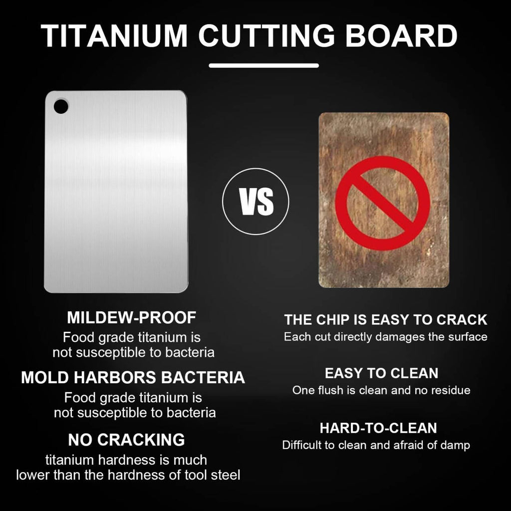 Katori Titanium Cutting Board Set of 3,100% Pure Titanium Cutting Boards for Kitchen Non Toxic,Double Sided Dishwasher Safe Cutting Board for Meat,Fruits and Vegetables,Easy To Clean(3PCS-S+M+L)