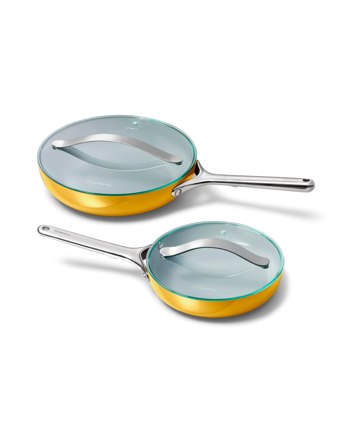 Caraway Ceramic Non-Stick Fry Pan Set with Glass Lids