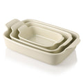 Sweejar Baking Pans Set, Ceramic 9x13 Baking Dish with Handle, Rectangular Casserole Dishes for Oven, Bakeware Sets of 3, Durable Lasagna Pan Deep for Kitchen, Banquet, Wedding Gift(Beige)