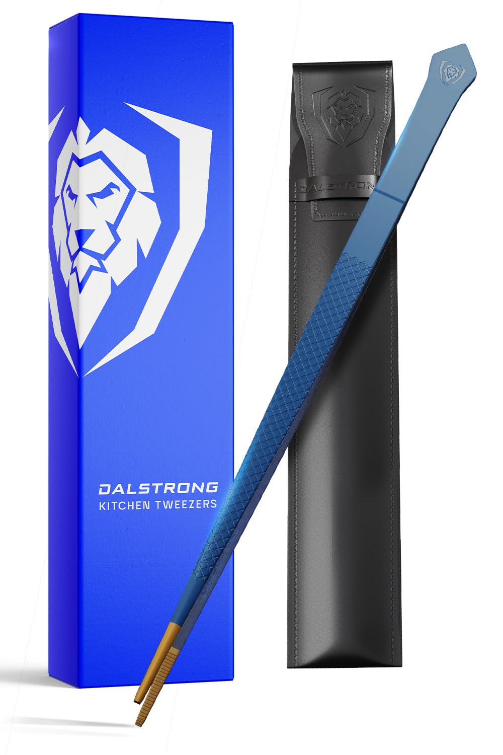 DALSTRONG Chef Tweezers Professional Kitchen Tongs-10" high-precision Tweezer Tongs for Cooking - Stainless Steel Blue w/vTitanium Coating-BBQ, Plating, Multi-use