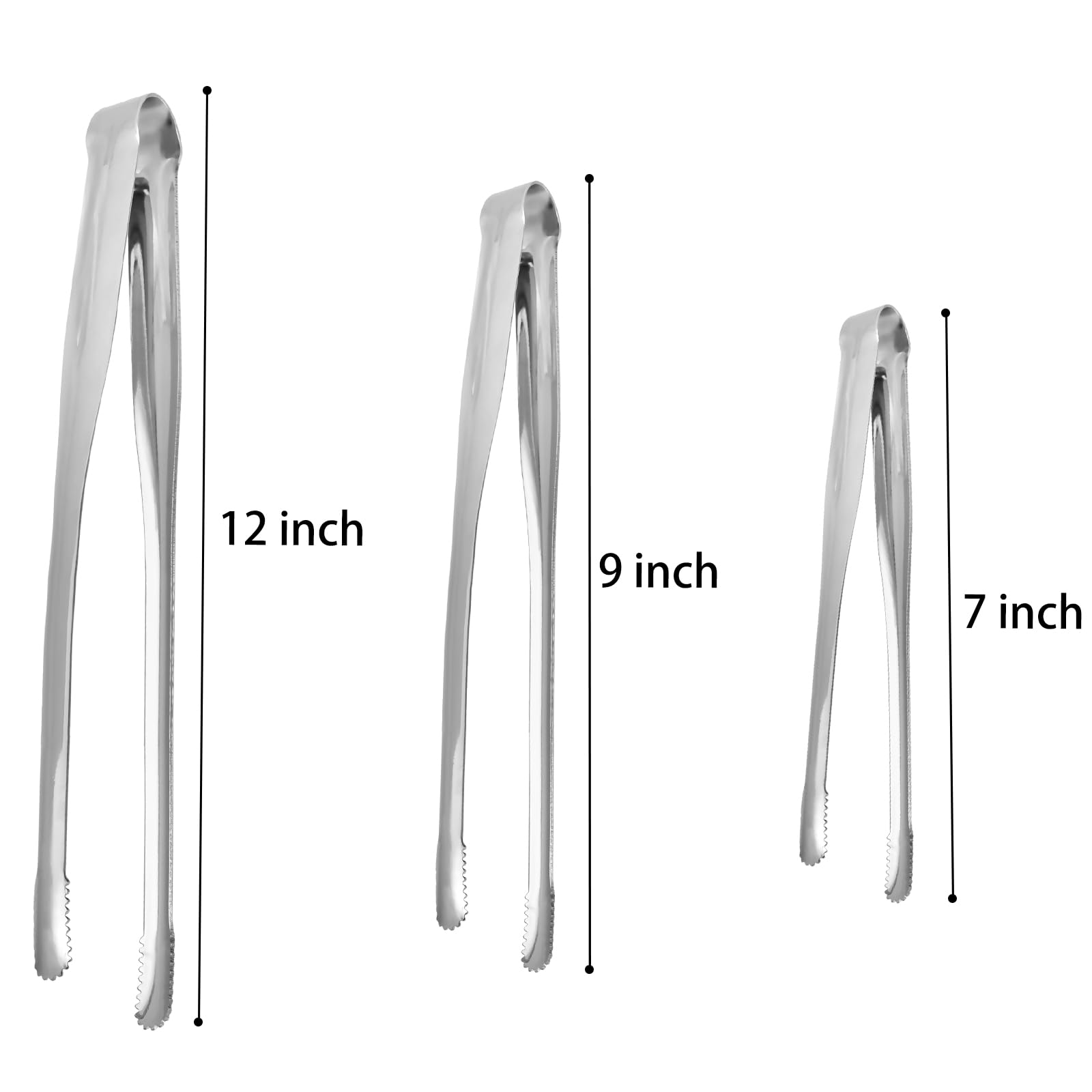 Serving Tongs Kitchen Tongs,Buffet Tongs, Stainless Steel Food Tong Serving Tong,small tongs 8 Pack(Sliver 7 Inch)