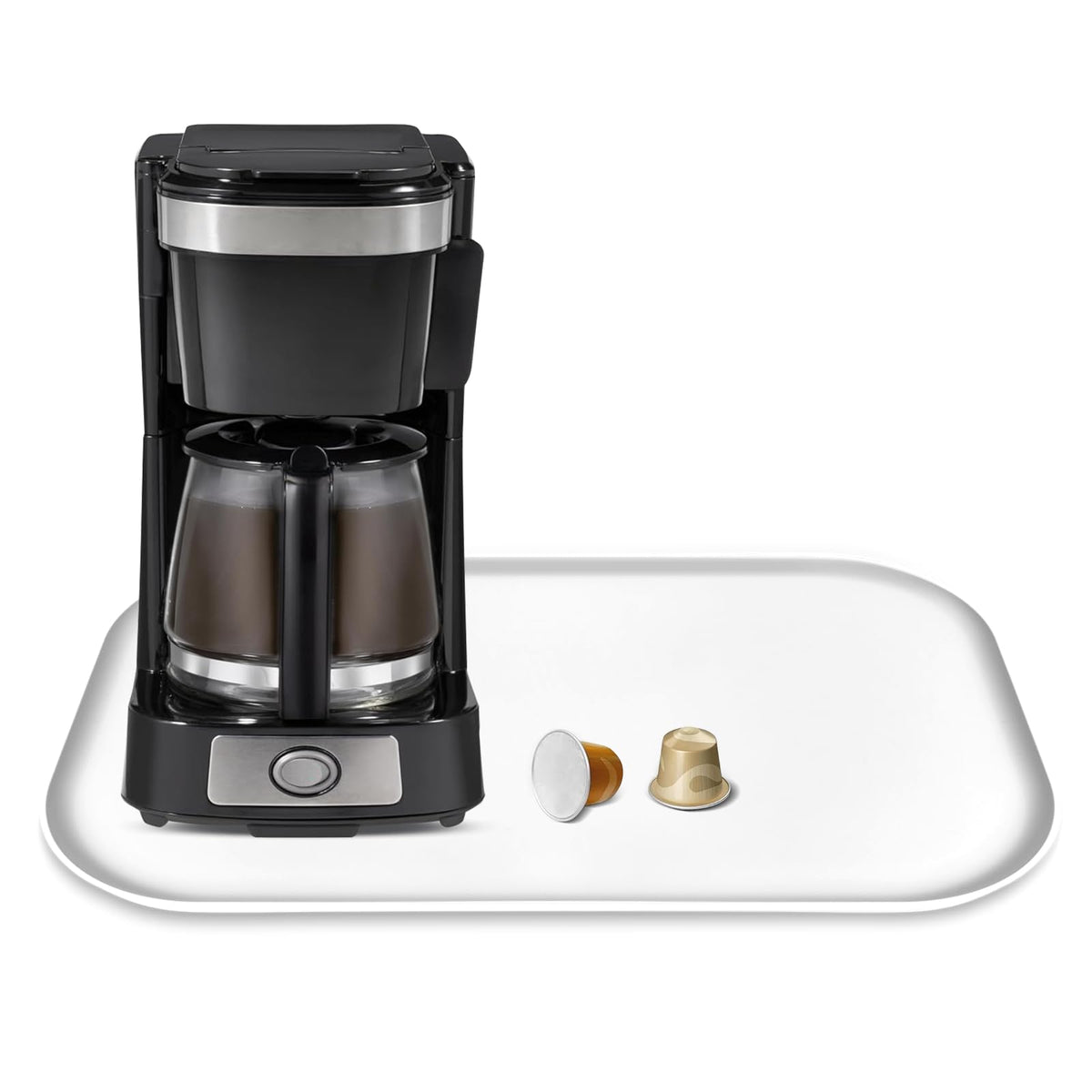 Silicone Coffee Maker Mat with Lip for Countertops 17.4''x10.6''Translucent