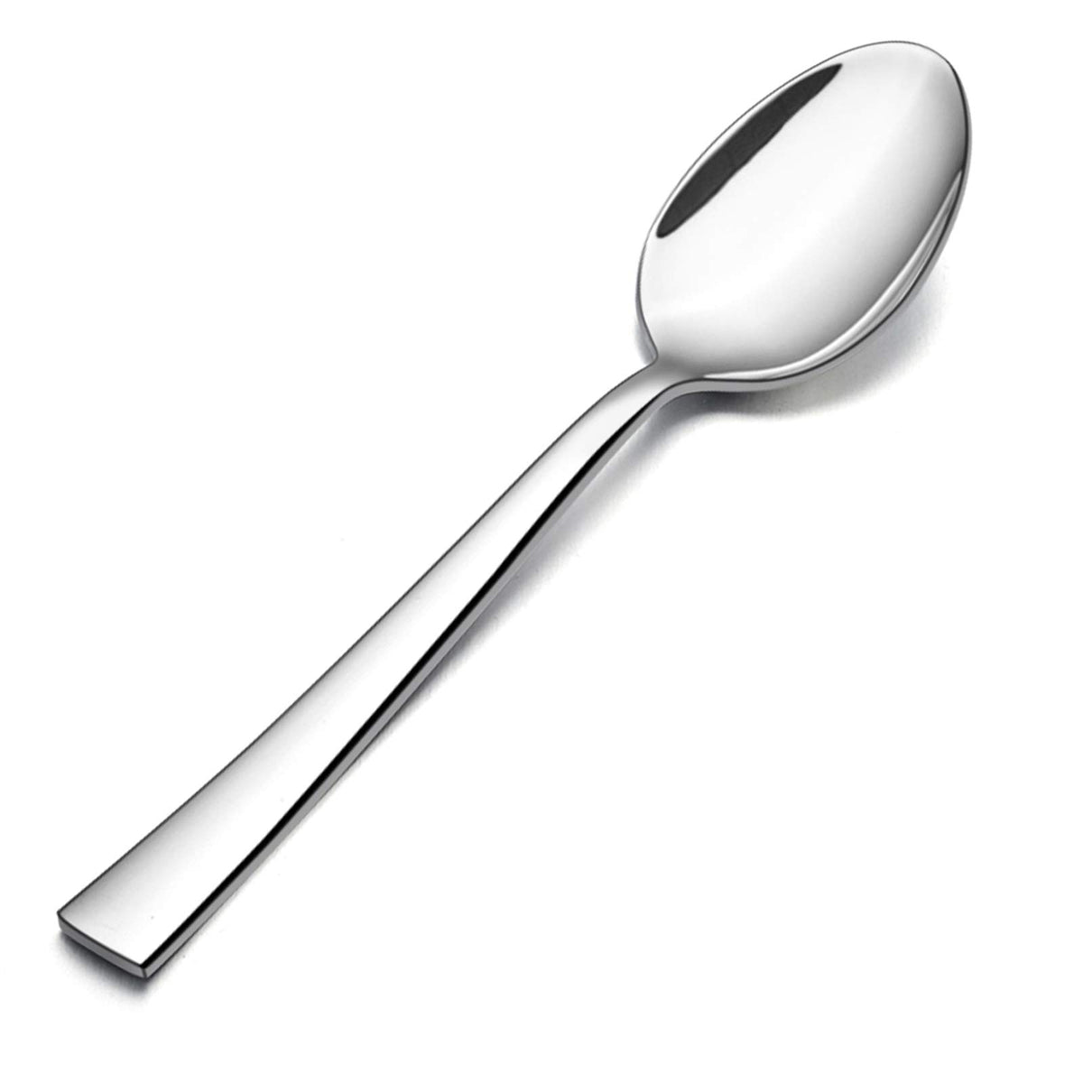 E-far Teaspoon Set of 12, 6.7 Inch Stainless Steel Spoons for Kitchen or Restaurant, Non-toxic & Mirror Polished, Squared Edge & Dishwasher Safe