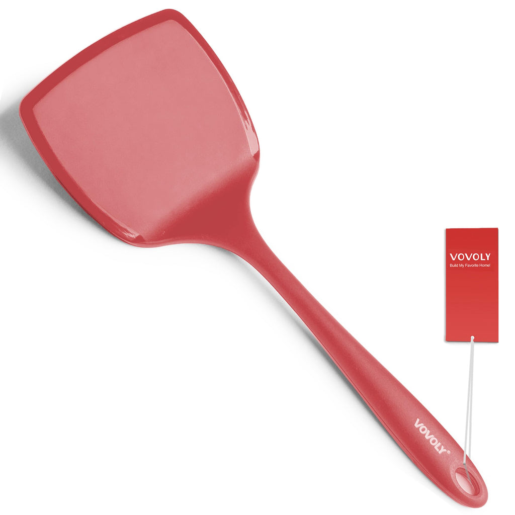 Silicone Pancake Spatula Turner，Lengthened Handle & Seamless, Starry Blue