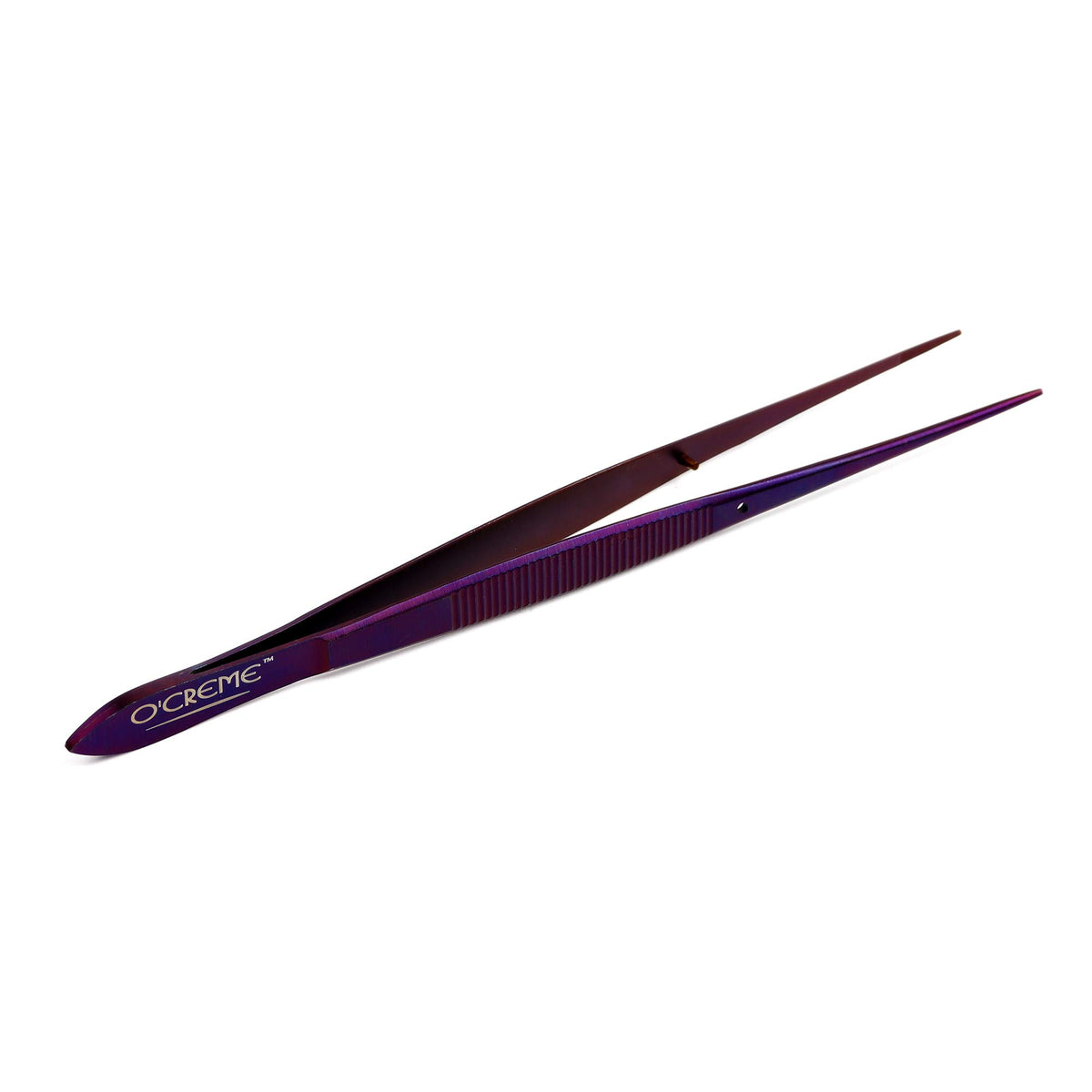 O'Creme Curved Tweezers 6.25 Inch Fine-Point Stainless Steel, Black