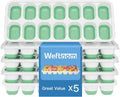 Ice Cube Tray, Ice Cube Trays for Freezer 5 Pack with Lids, Ice Tray Easy-Release, Ice Trays for Freezer Stackable, Silicone Ice Cube Tray for Drinks, Coffee - BPA-Free and Odor-Free