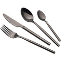 CHAAMFORGE 24 Piece Silverware Set For 6 Black Heavy duty 18/10 Stainless Steel Flatware Set Modern Design Knife/Fork/Spoon Mirror Polished Dishwasher Safe Cutlery Set with Gifts