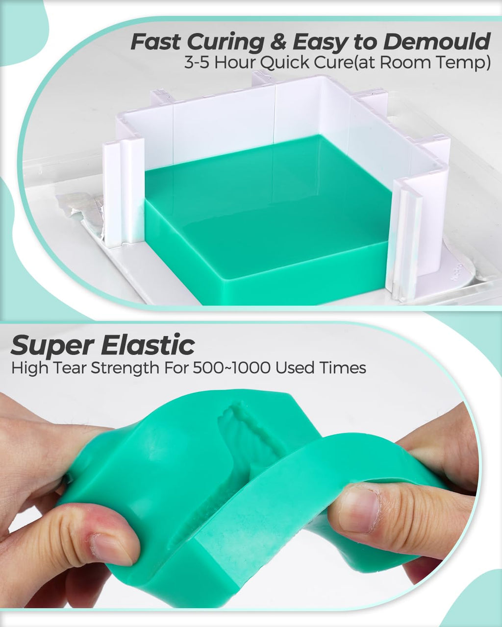 Nicpro 74oz Silicone Mold Making Kit 20A, Platinum Liquid Silicones Rubber