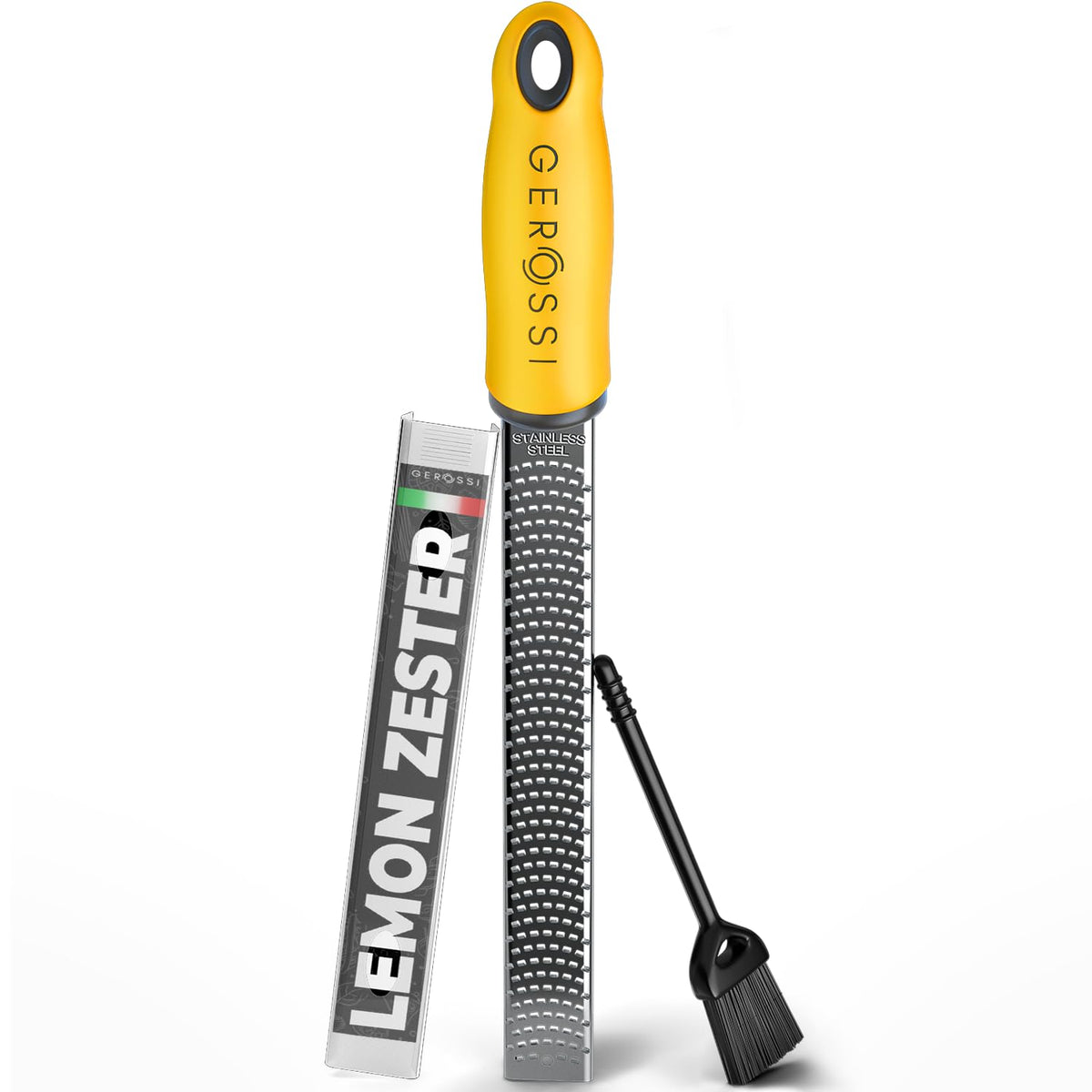 Stainless Steel Lemon Zester with Handle, Citrus Zester Grater for Cheese