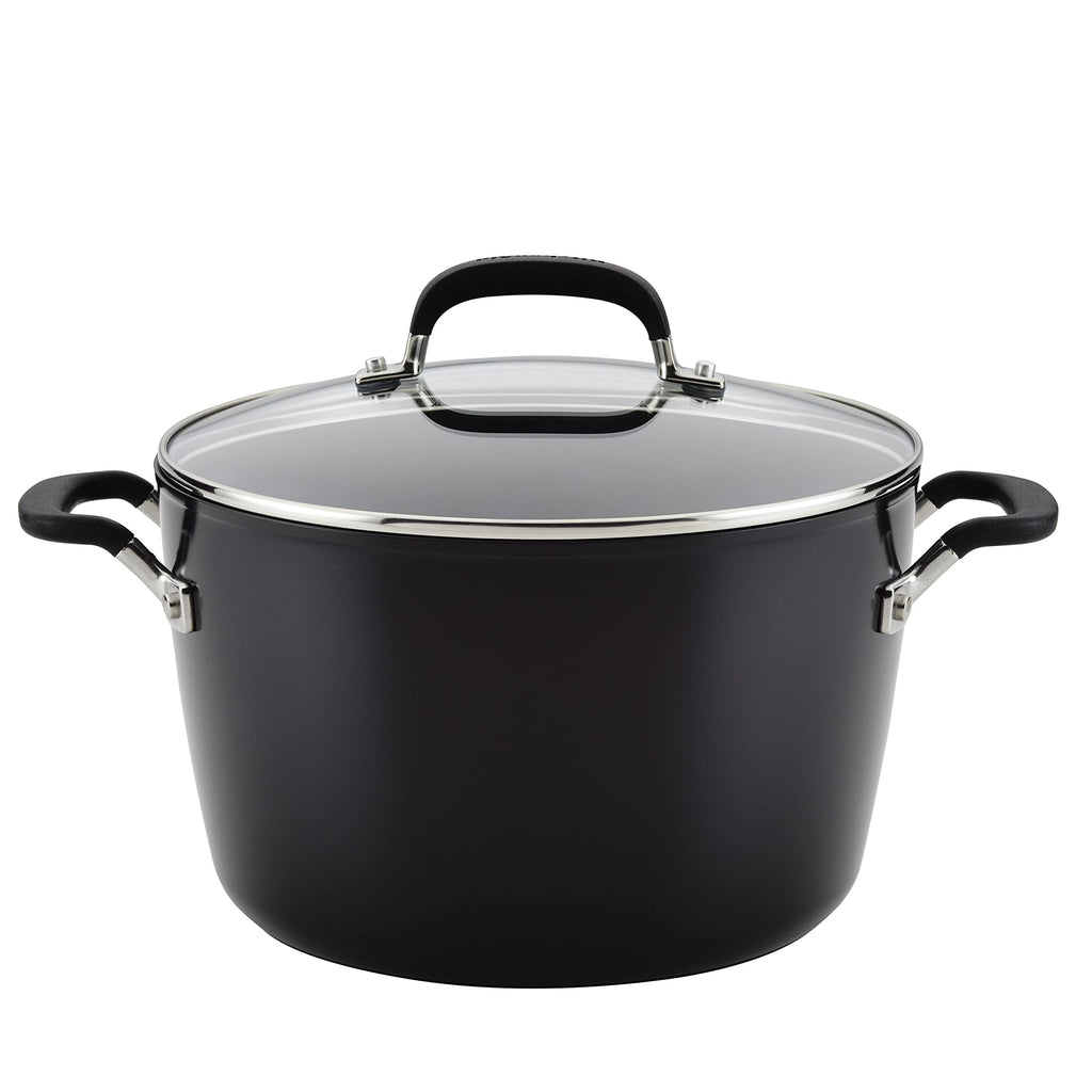 KitchenAid Hard Anodized Nonstick Stock pot with Lid, 8-Quart, Onyx Black