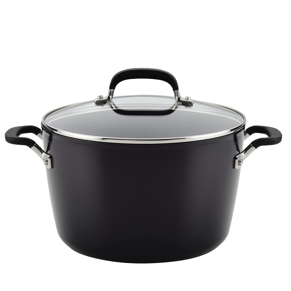 KitchenAid Hard Anodized Nonstick Stock pot with Lid, 8-Quart, Onyx Black