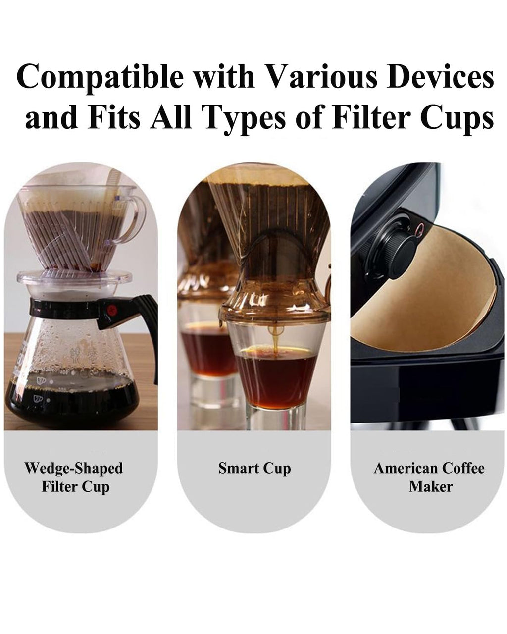 Coffee Filters #4 for Ninja, Mr. Coffee, 8-12Cup, Unbleached 100Ct