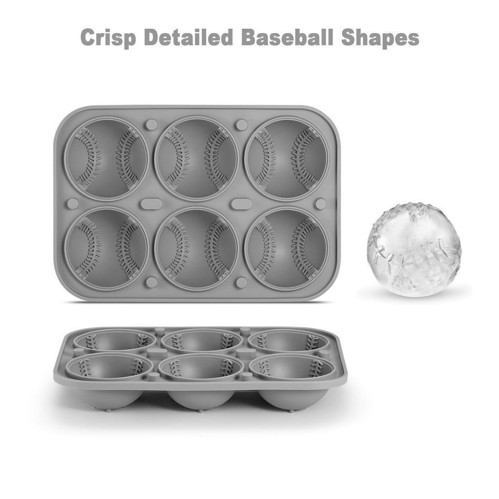 Nax Caki 3D Baseball Ice Cube Tray, Large Baseball Silicone Fun Shapes Whiskey Ice Mold with Funnel for Cocktails, Bourbon,Brandy, Whiskey Gifts for Men