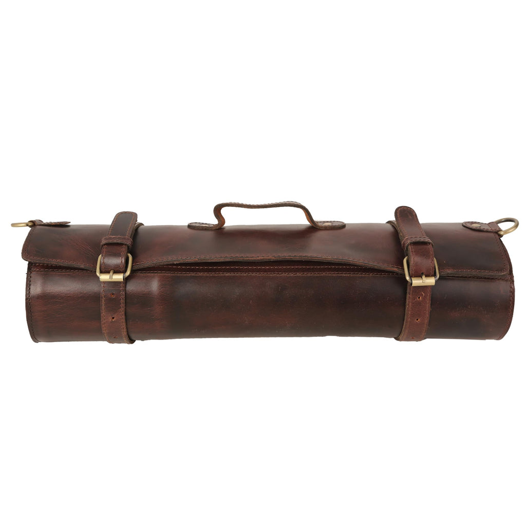 vintage crafts Genuine Buffalo Leather Knife Roll Set Chef's Knife Holder Cutlery Sheath Artist Case Organizer Storage bag Travel Friendly Gift for Men & Women Portable chef knife cases Organizer