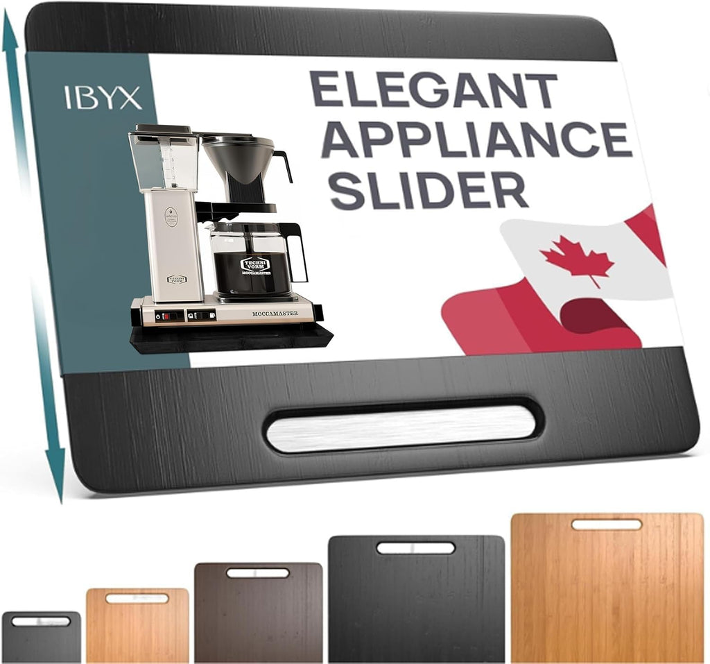 Ibyx Appliance Slider, Sliding Tray for Coffee Maker, 7.5x14.5 in, Brown