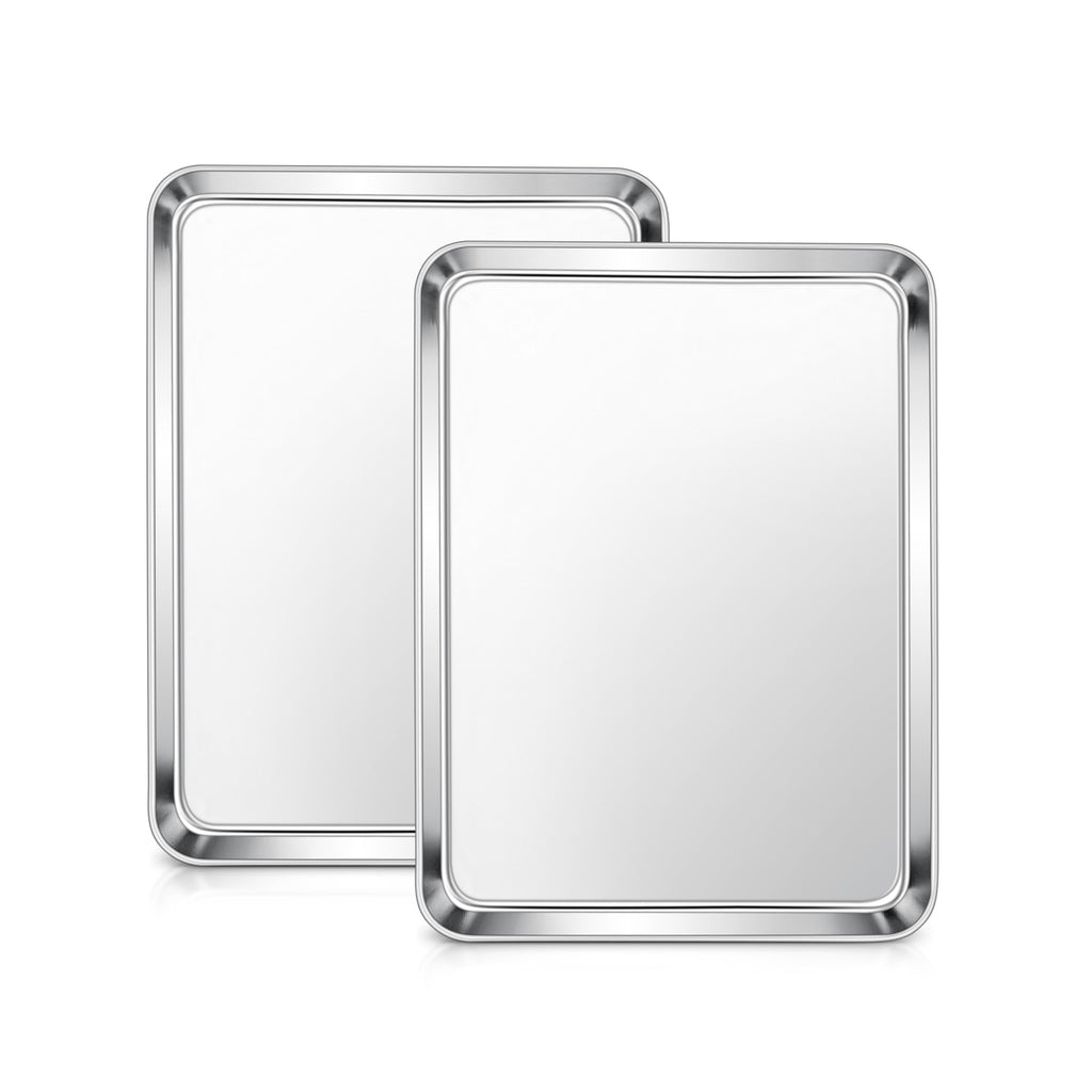 E-far Small Baking Sheet, 10.5”x8.3” Stainless Steel Toaster Oven Tray