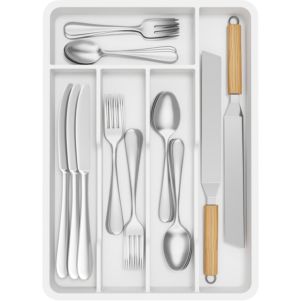 Lifewit Silverware Drawer Organizer Tray, Cutlery Storage for Kitchen