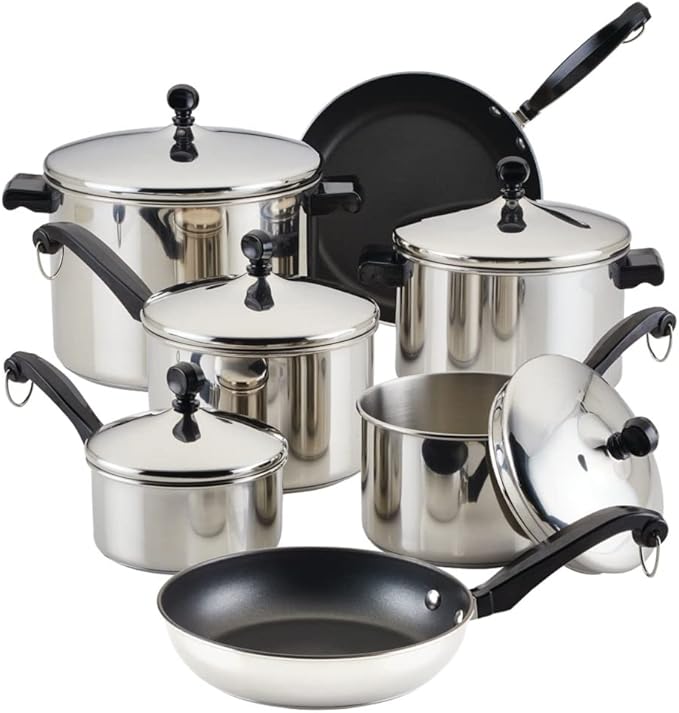 Farberware Classic Stainless Steel Stockpot with Lid, 6-Quart