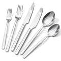 KINGSTONE 36-Piece Silverware Set with Steak Knives, Flatware Set for 6, 18/10 Stainless Steel Tableware Cutlery Set for Home Restaurant, Mirror Finish,Modern Design