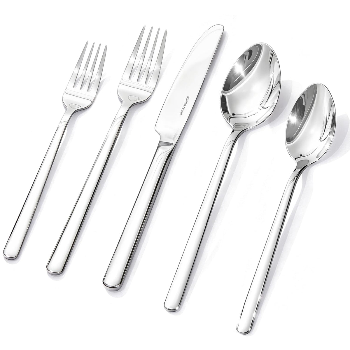KINGSTONE Silverware Set for 12, 60 Piece 18/10 Stainless Steel Flatware Utensils Cutlery Set, Mirror Polished, Dishwasher Safe, Knife Fork Spoon for Home Restaurant Wedding Housewarming