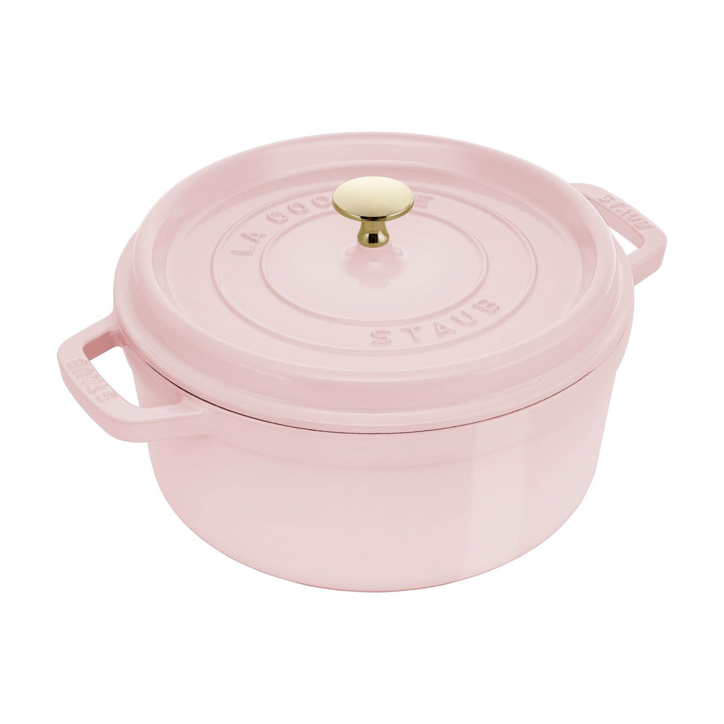 Staub Cast Iron 5.5-qt Round Cocotte - White Truffle, Made in France
