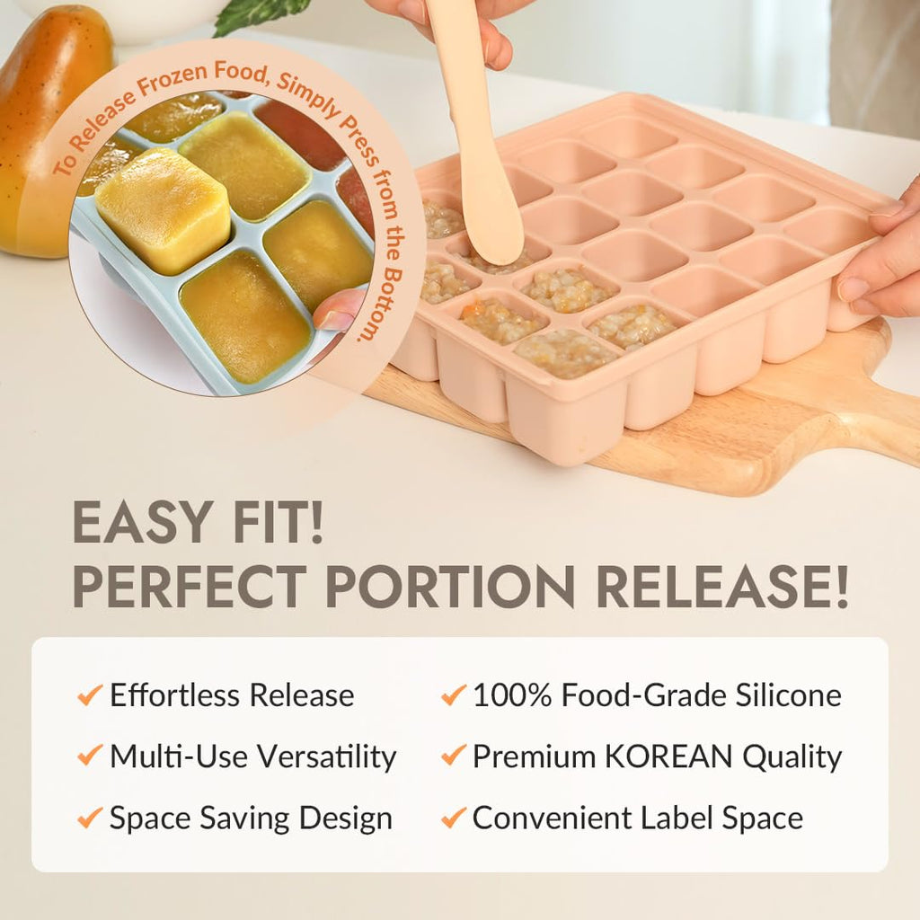 PETINUBE Baby Food Storage Silicone Cubes, Sand Beige, 20 Cubes 0.8oz