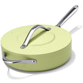 CookinCraze Premium Ceramic Sauté Pan with Lid, 4.5 QT Nonstick Deep Pan