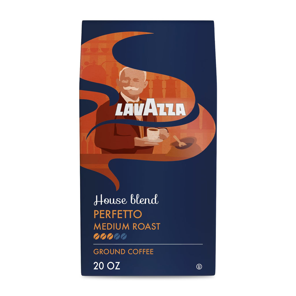 Lavazza House Blend Perfetto Ground Coffee 6 Bags of 20oz, Medium Roast, Full-bodied, Intensity 3/5, 100% Arabica, Ideal for Drip Brewers, (Pack of 6) - Package May Vary