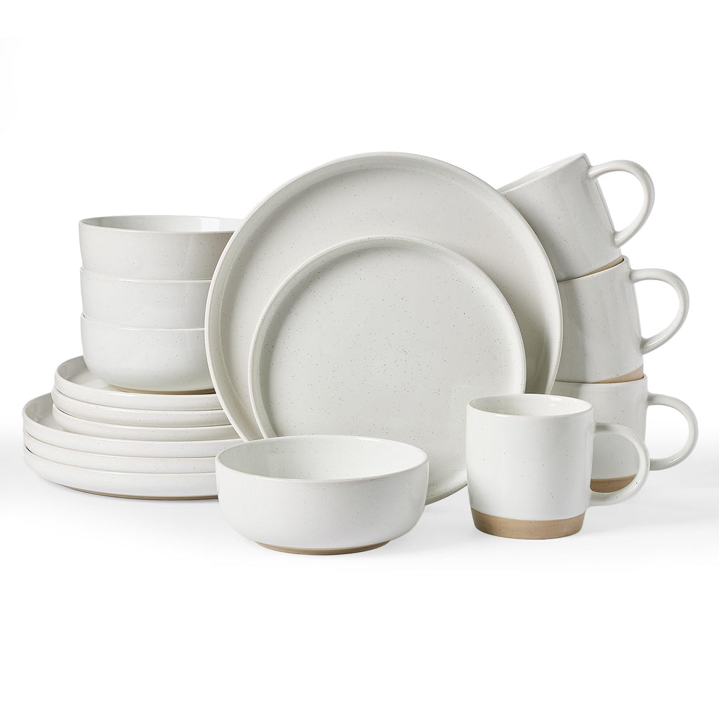 Famiware Milkyway 16-Piece Dinnerware Set with Mugs, Dark Gray