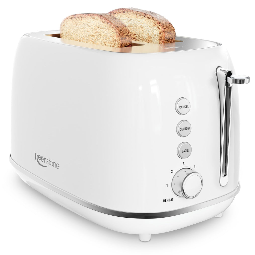 2 Slice Retro Stainless Steel Toaster with Bagel, Cancel, Defrost Function and 6 Bread Shade Settings Bread Toaster, Extra Wide Slot and Removable Crumb Tray (Black)
